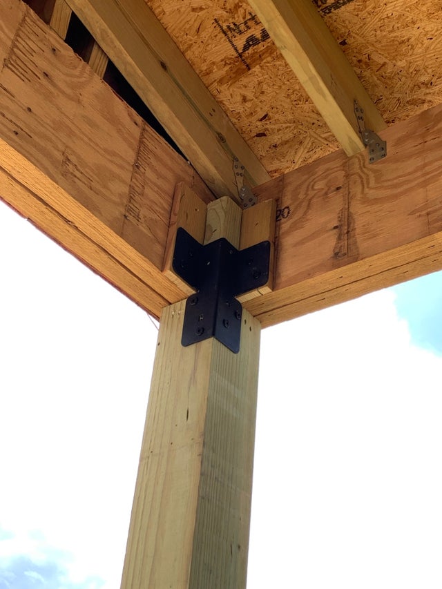 H4-GPRV: Porch Roof to Post Bracket for Double LVL